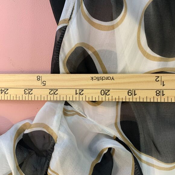 Charlie B Sheer Silk Blouse Lined Bell Sleeve Polka Dots Old Money Italy Large - Picture 10 of 14